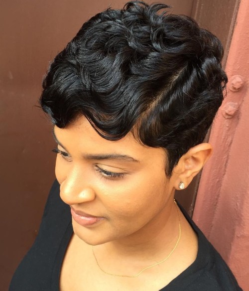 short curly black hairstyle