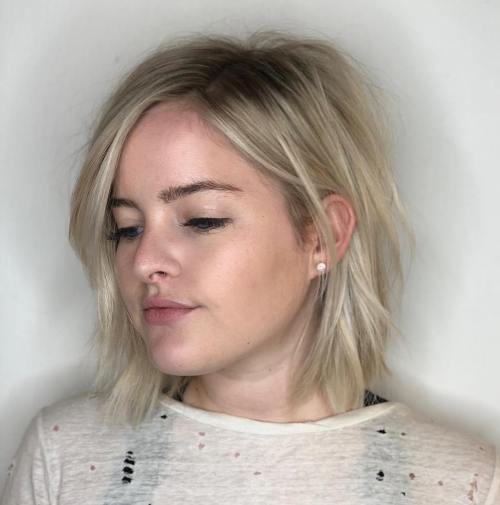 Tousled Blonde Balayage Bob For Fine Hair