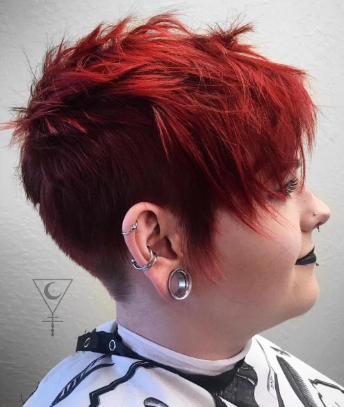 Edgy Reddish Brown Pixie