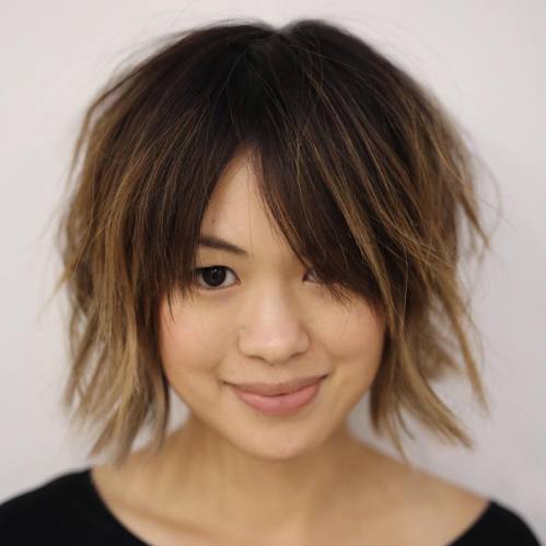 Short Choppy Haircut With Bangs