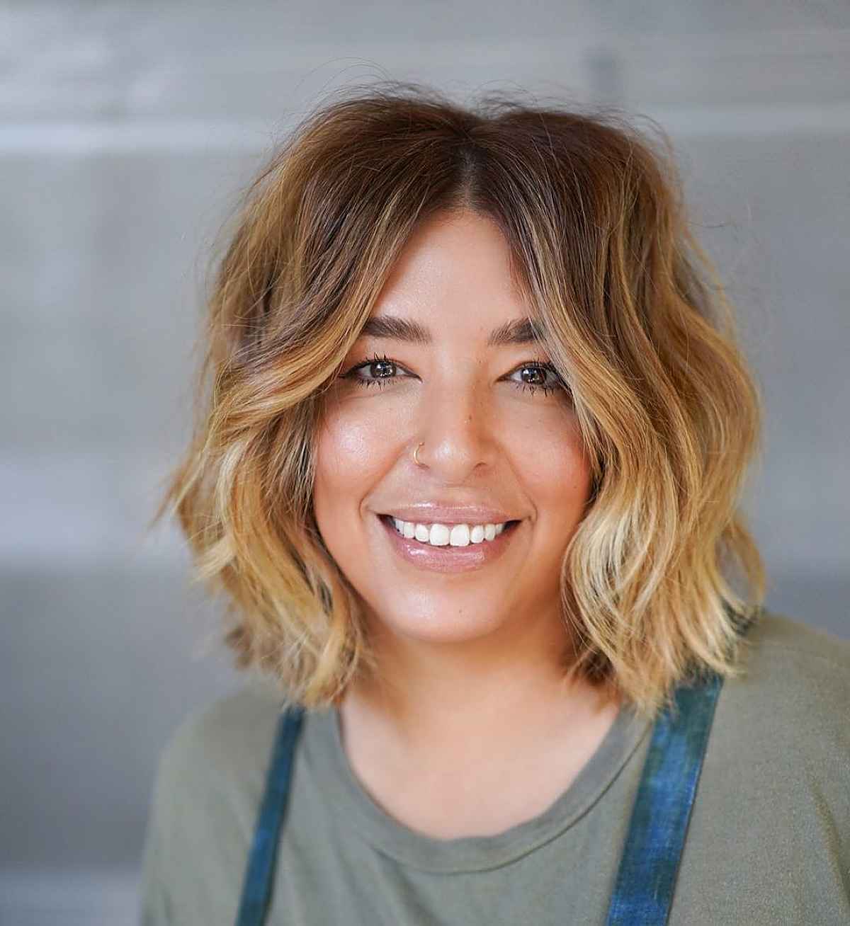 short bob with beach waves