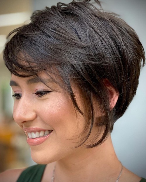 Asymmetric Pixie Bob with Wispy Bangs