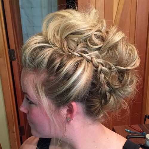 messy fauxhawk updo