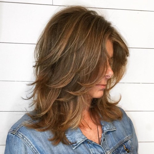 Light Brown Layered Shag