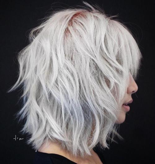 Medium Razor-Layered Gray Bob