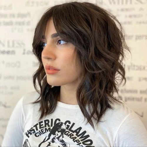 Short Wavy Shag with Curtain Bangs