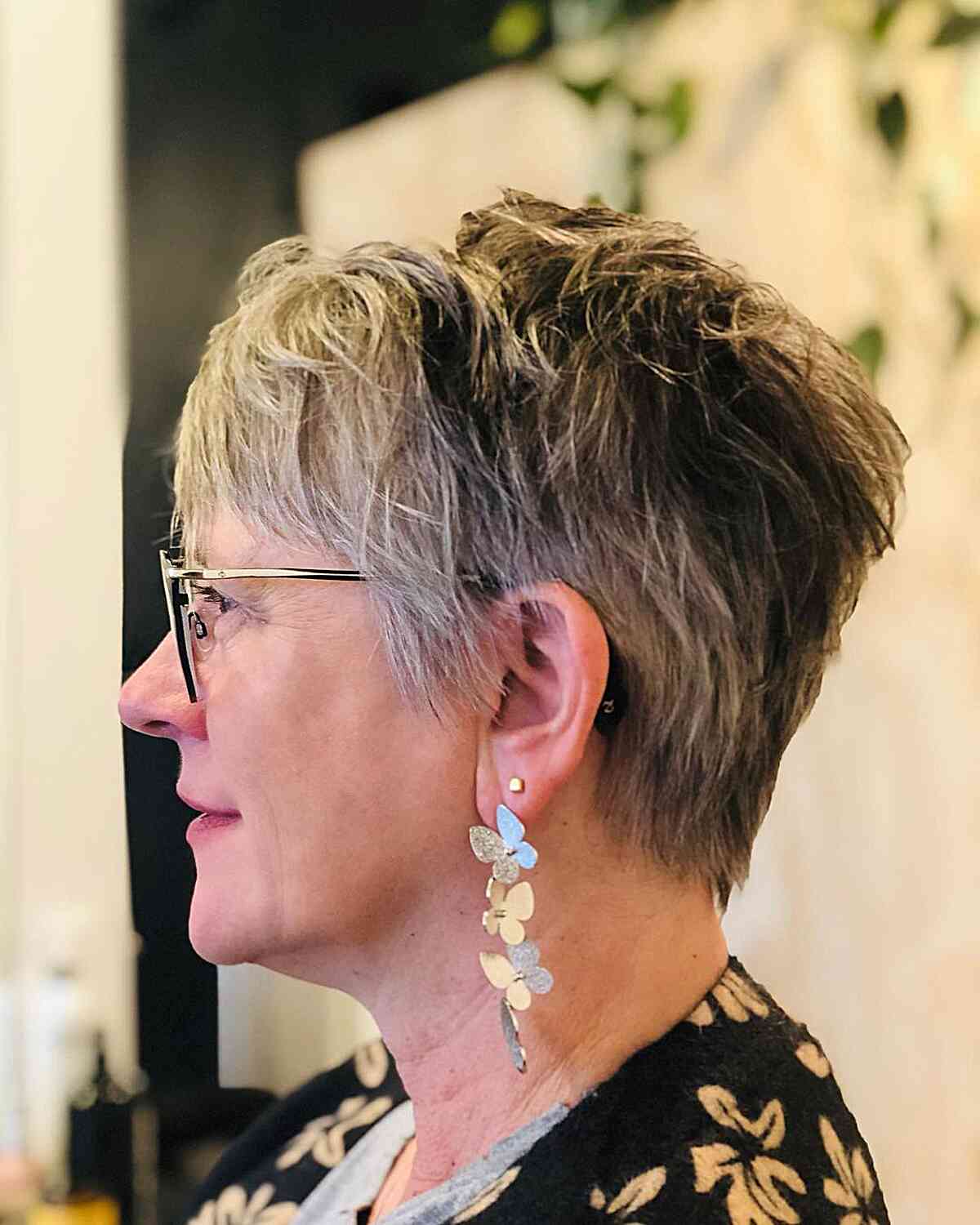 Tapered Pixie with Soft Tousled Layers for Mature Women Over Fifty with Thin Hair