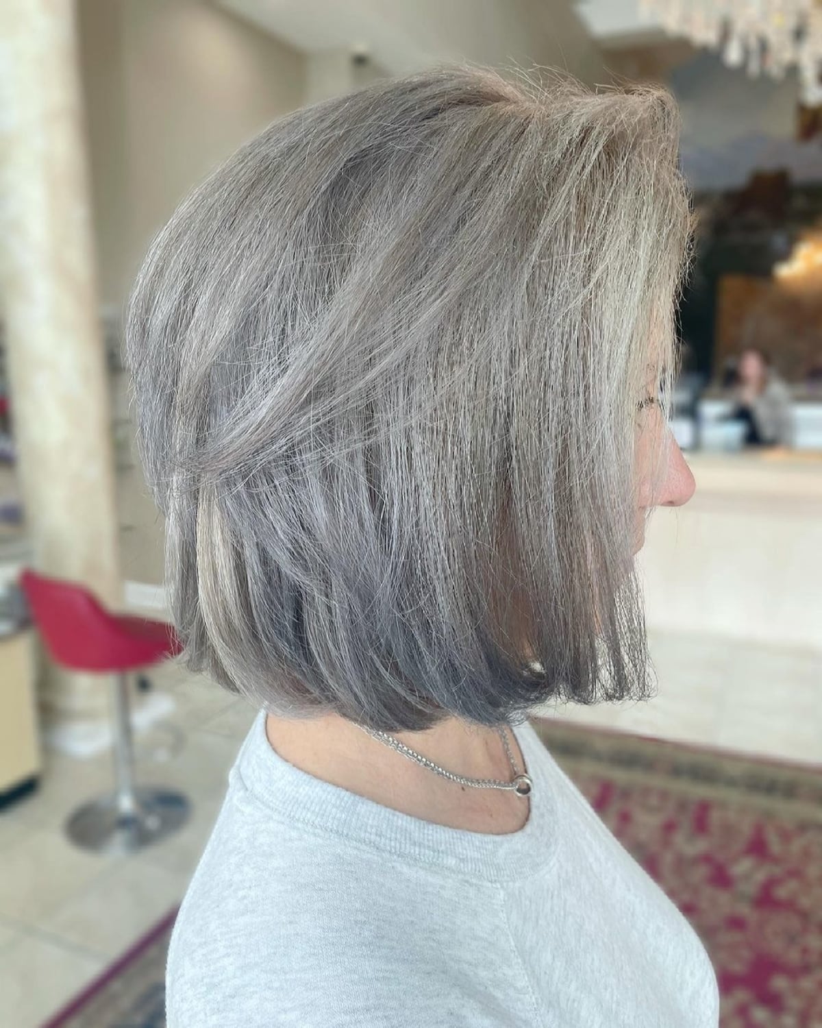 Modern Angled bob for fine locks