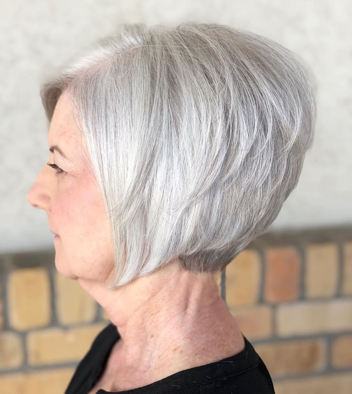 Stunning Jaw-length layered short cut for women over fifty