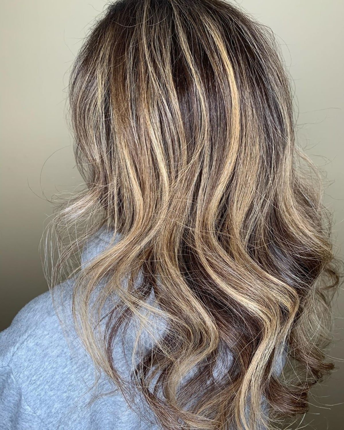 Sandy White Blonde Highlights on Brown Hair