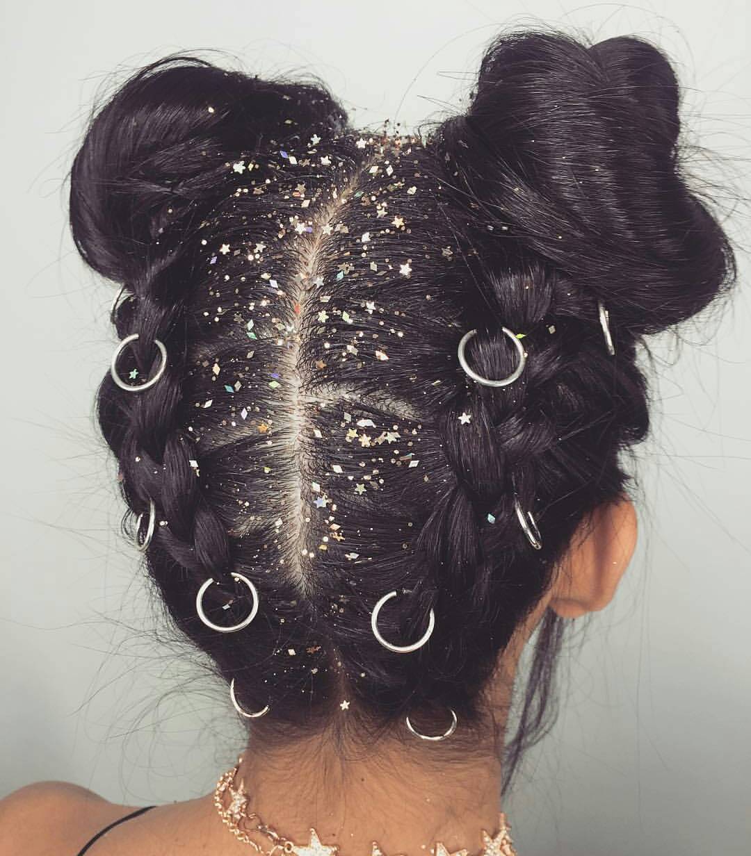 High Buns With Jewelery Hoops