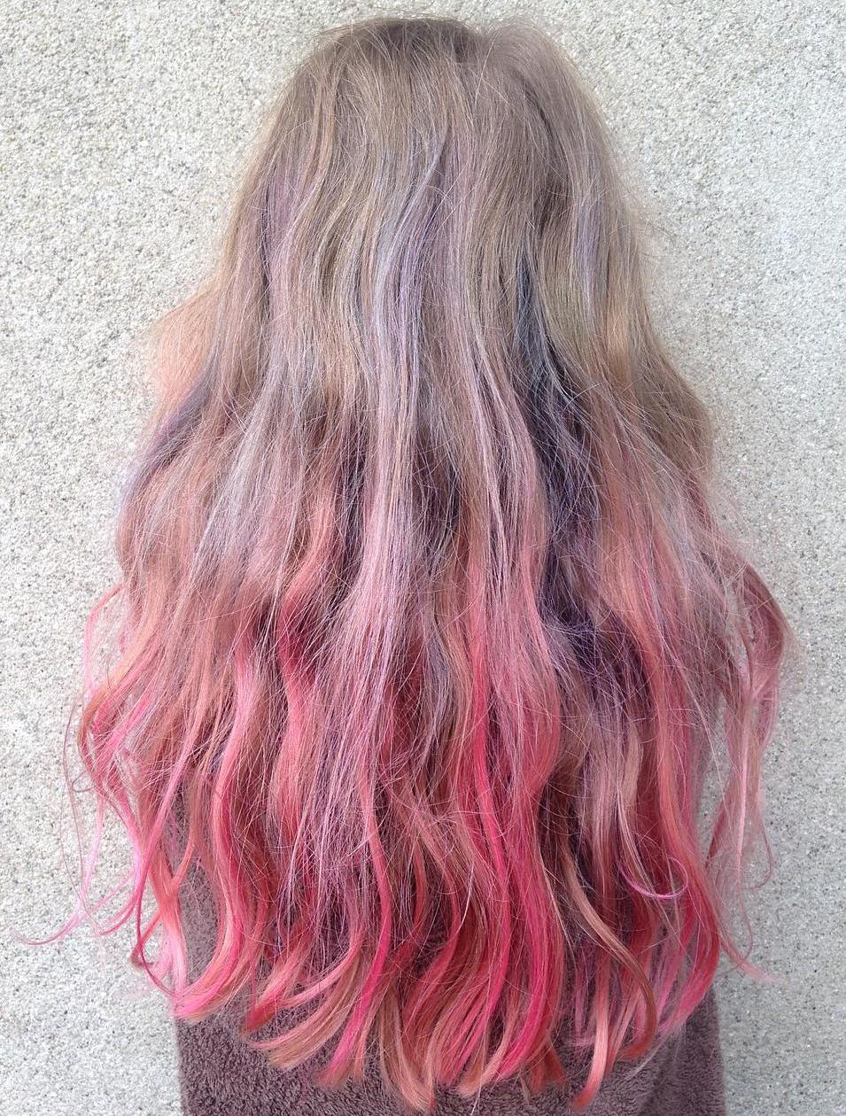 Long Hair With Pastel Pink Ombre