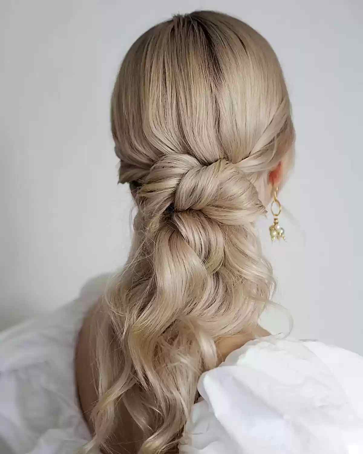 Wrapped half updo angle