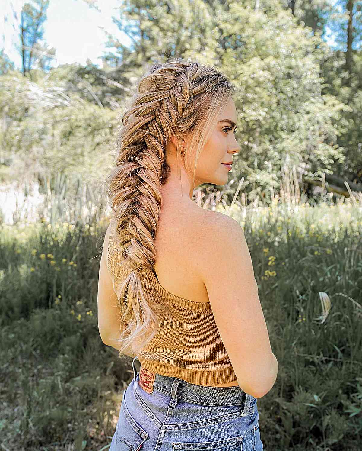 Half Updo Fishtail Braid