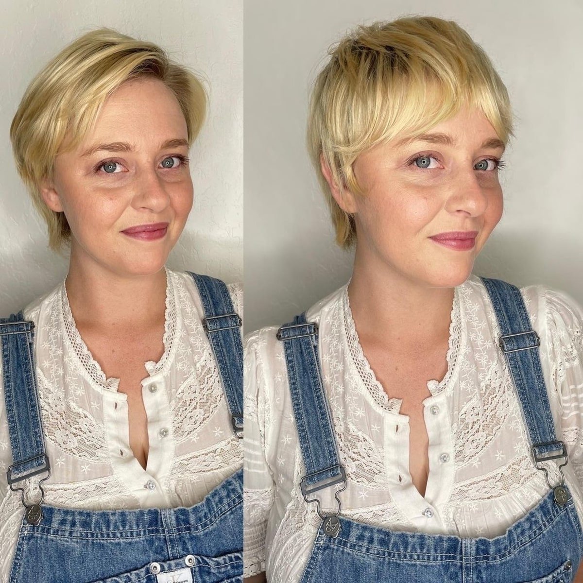 Short Shaggy Blonde Pixie Cut