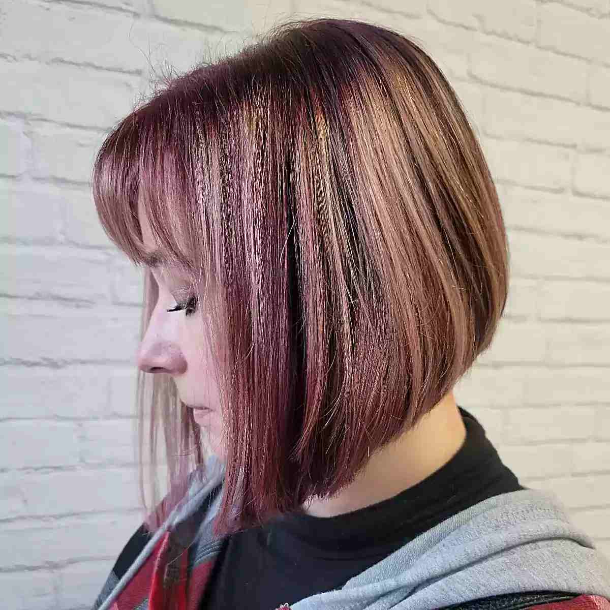 Short Chin-Length Straight A-Line Bob with Light Bangs