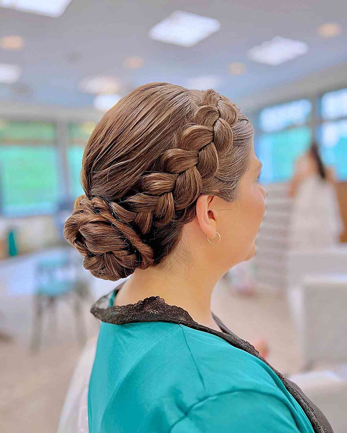 Long Easy Milkmaid Braids Updo