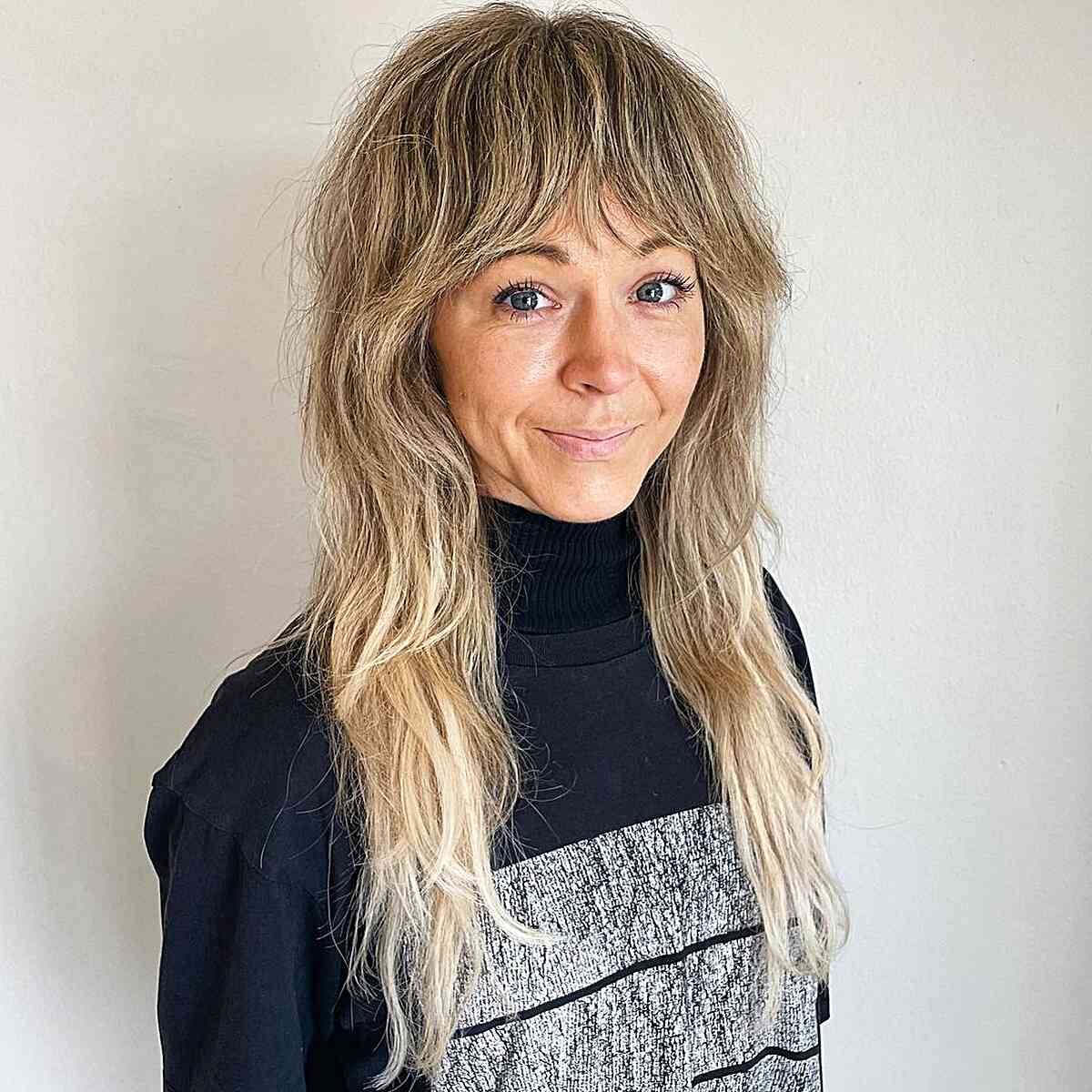 Modern Wavy Shag for Older Women