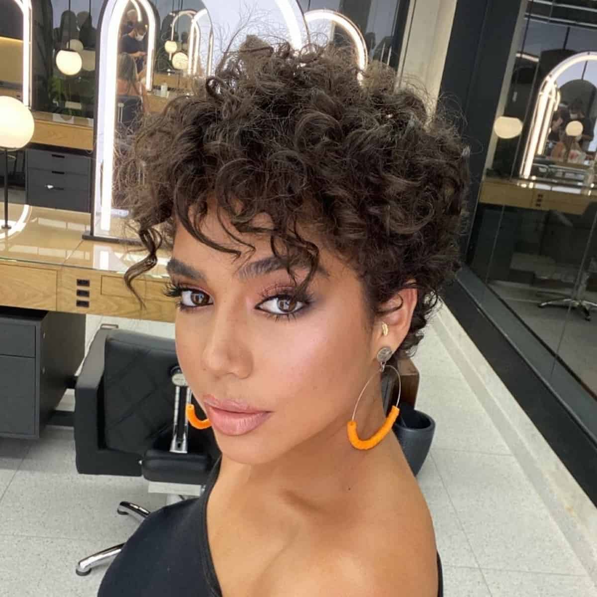 Feminine Pixie for Curly Hair