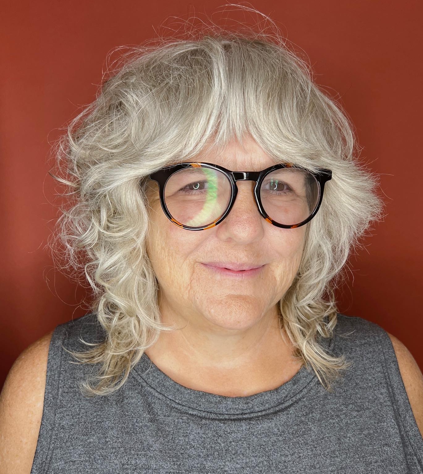 Medium-Length Gray Wavy Shag Over 60