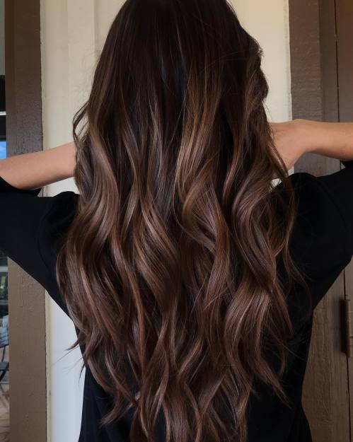 Subtle Highlights For Long Brunette Hair