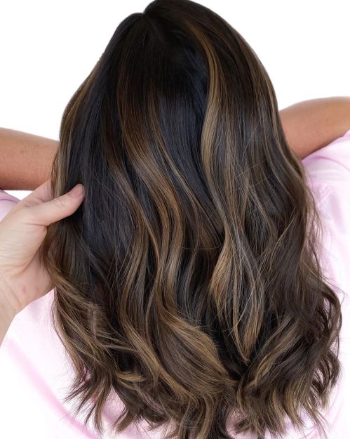 Long Brown Hair With Caramel Highlights