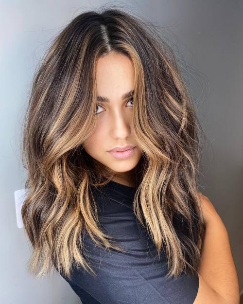 Brunette Hair with Matte Blonde Highlights