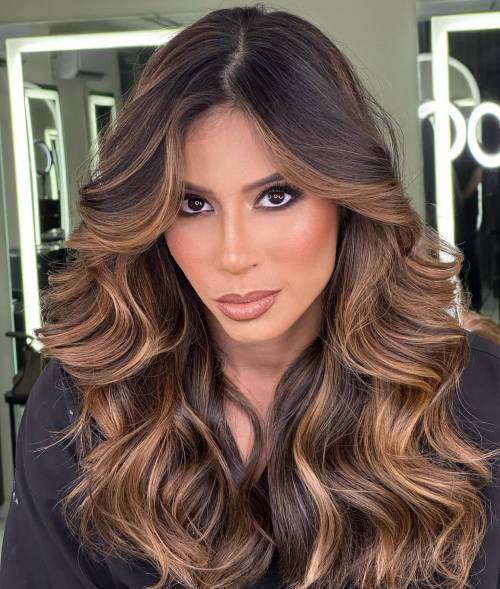 Mocha Brown Hair with Caramel Face Framing