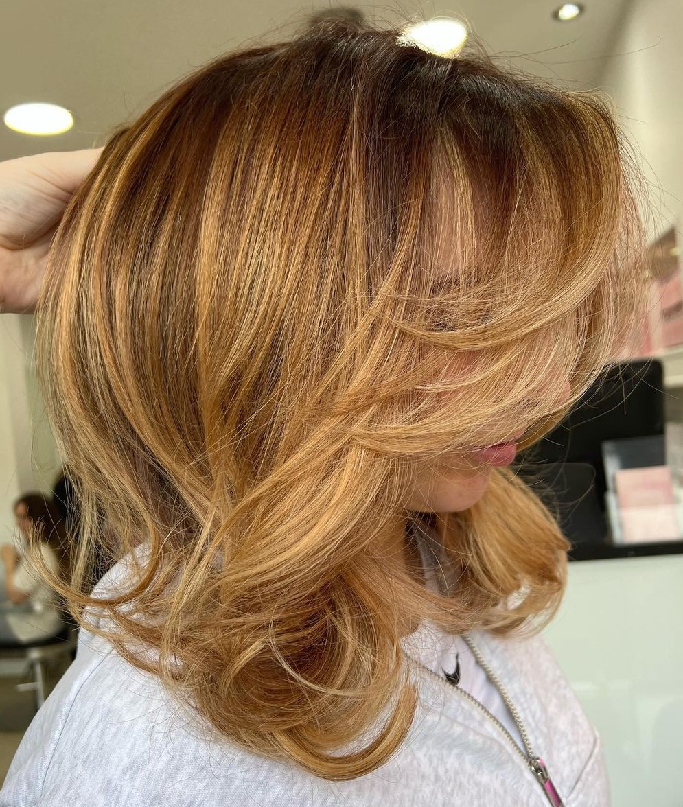 Light Brown and Honey Balayage on Short Hair