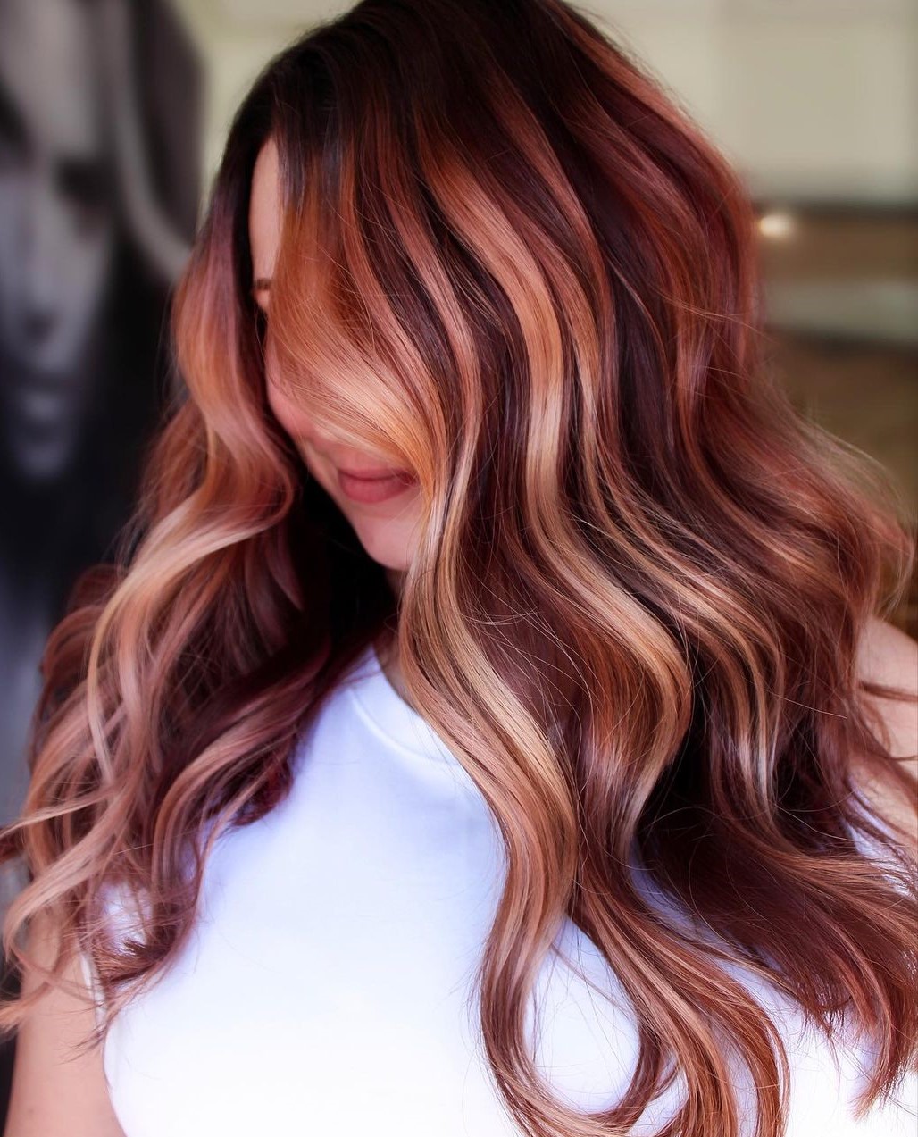 Auburn Hair with Strawberry Blonde Highlights