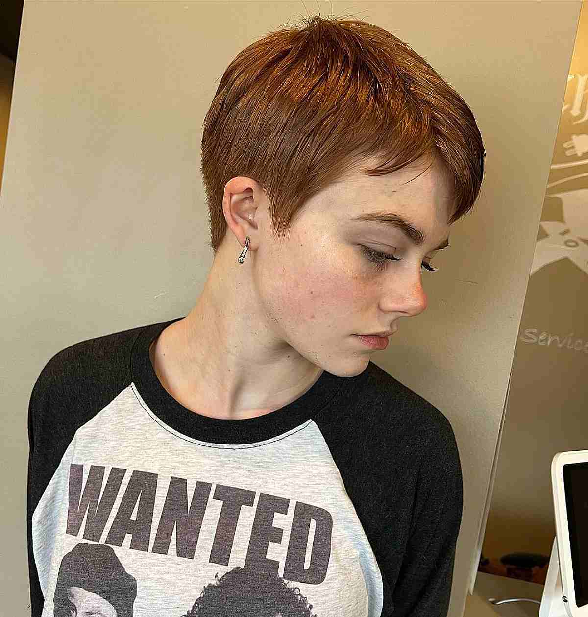 Very Short Angled Pixie Haircut