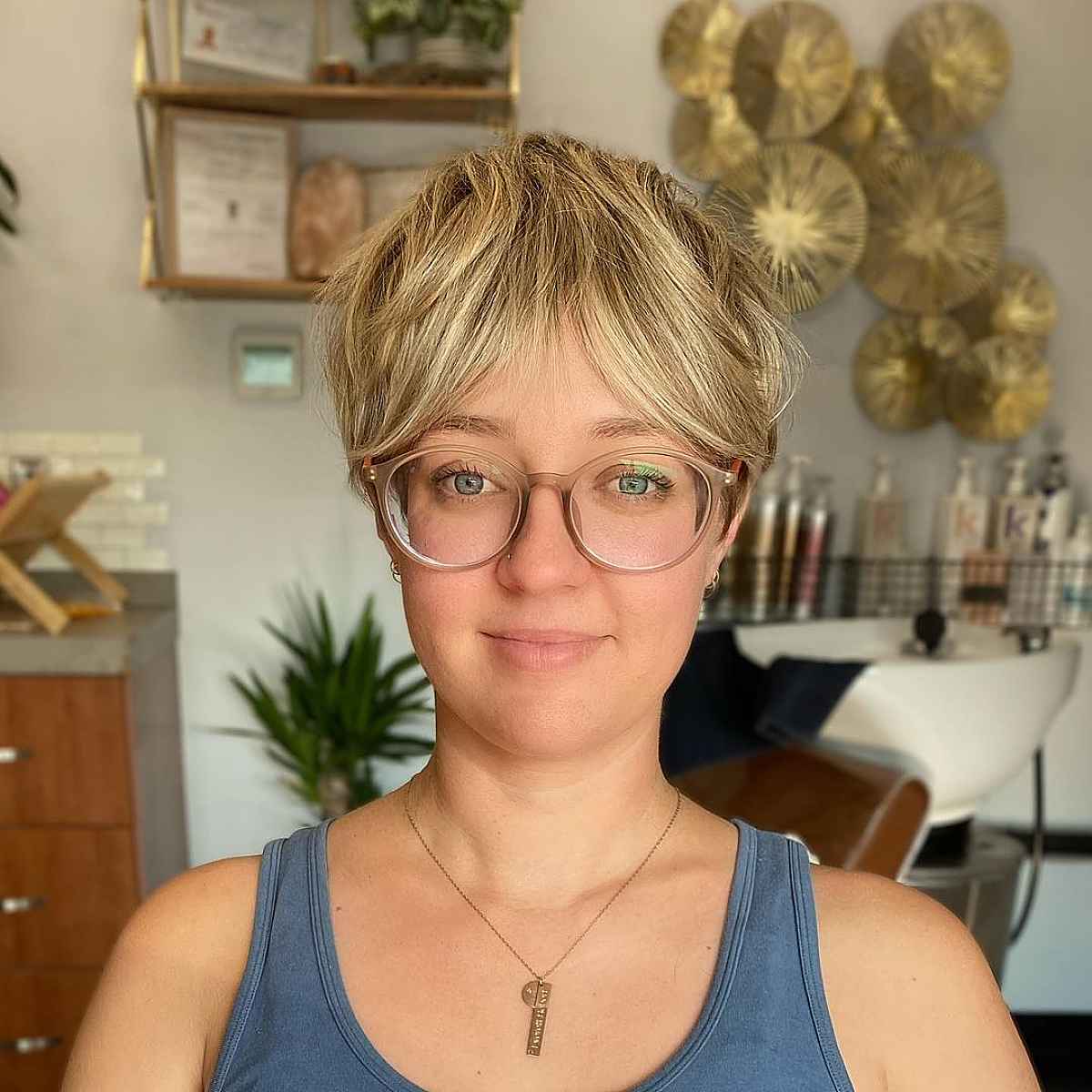 Sassy Shaggy Pixie Cut for Women with Glasses