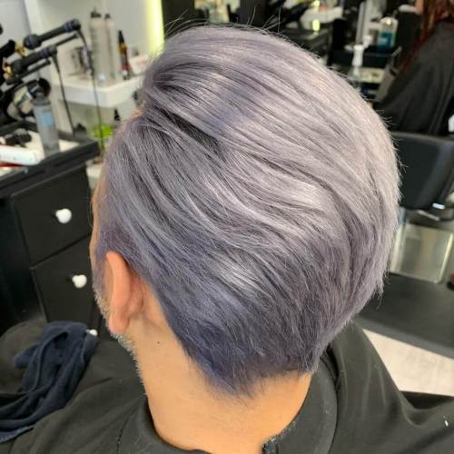 Purplish Silver Hair Color for Men