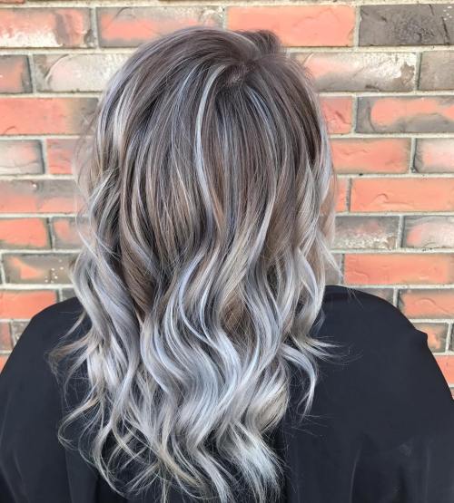 Wavy Salt and Pepper Hair