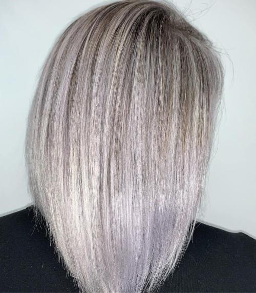 Silver Balayage Blending Salt and Pepper Hair