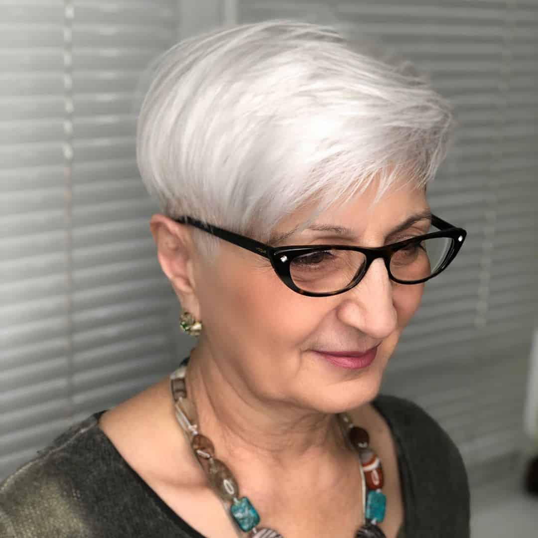 The best pixie cut for older women with glasses