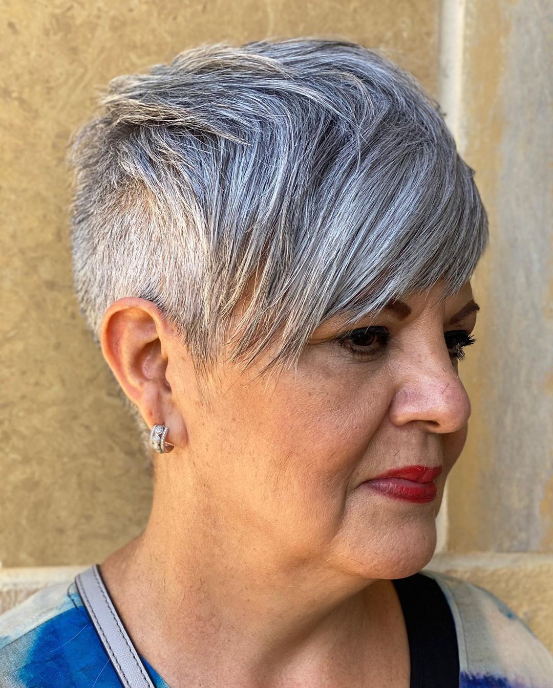 Undercut pixie for older women