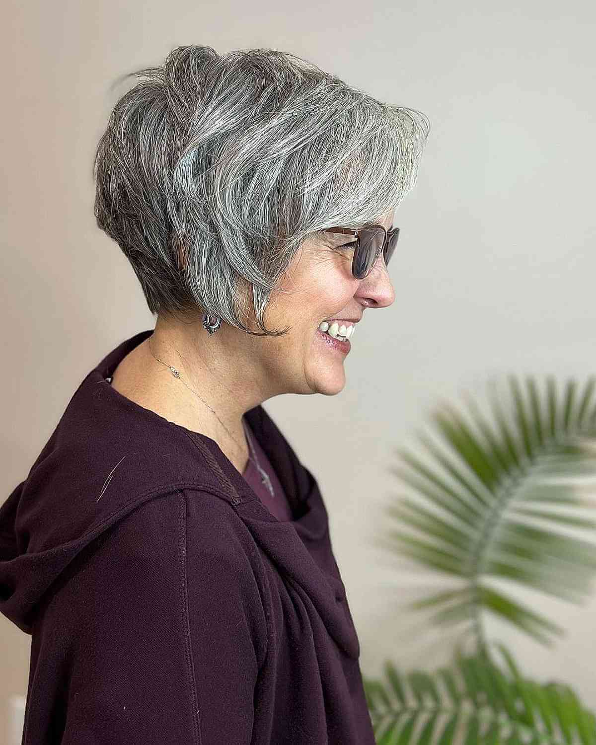 Long pixie cuts for older women