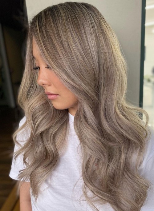 Long Wavy Ash Blonde Hair