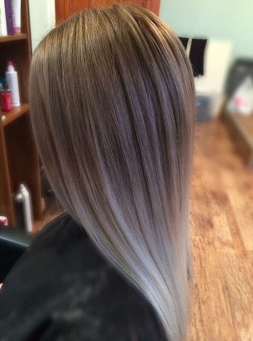 Silver Ombre for Straight Hair