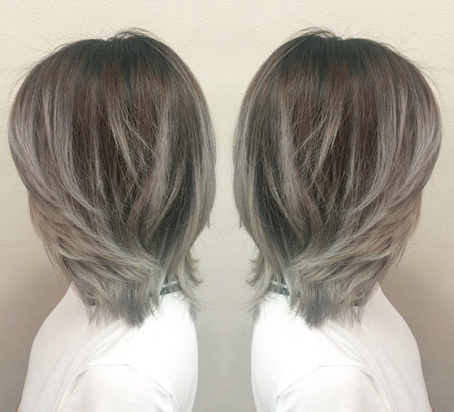 Gray Ombre Highlights for Brown Hair