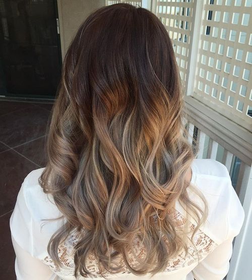 Brown to Ash Blonde Ombre