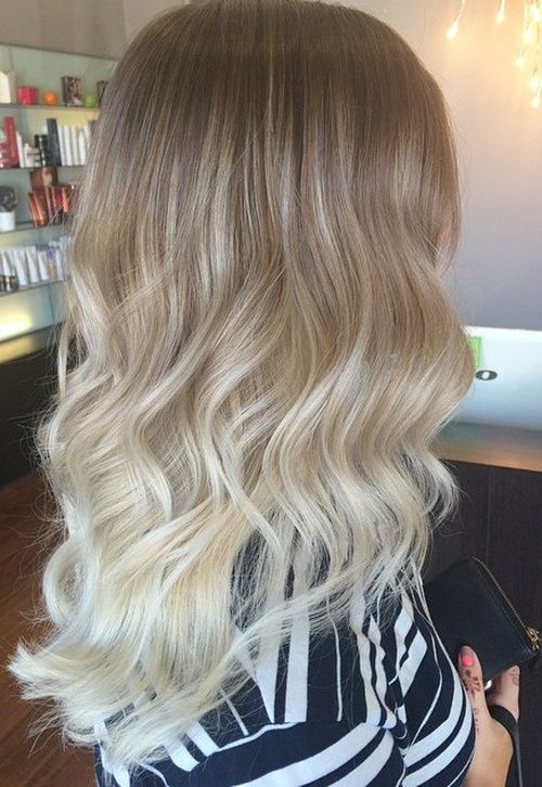 Brown to Pale Blonde Ombre Hair