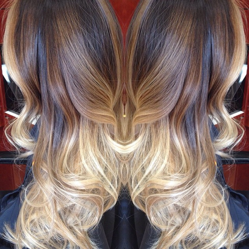 Brown and Blonde Balayage Ombre