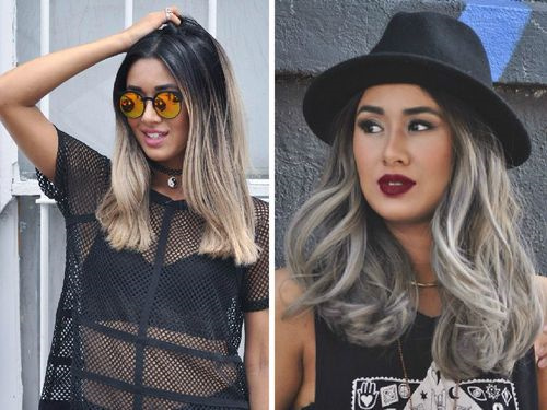 Black to Ash Blonde Ombre Hair