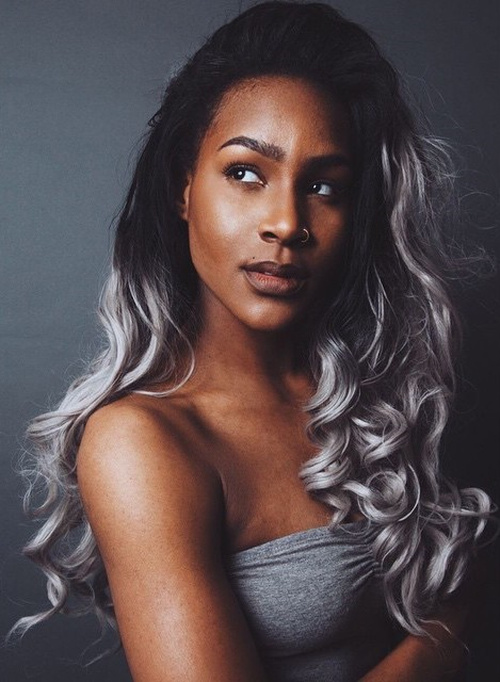 Black to Gray Ombre for Black Women