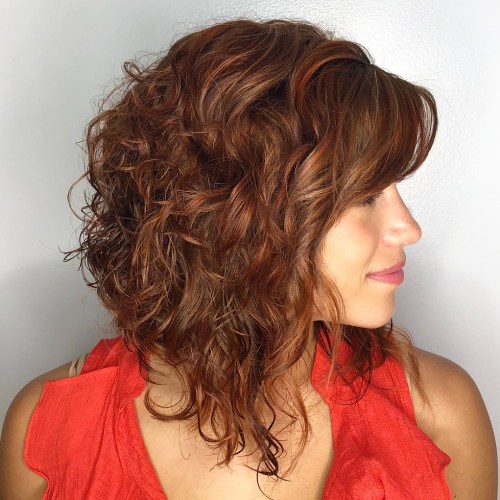 Curly Reddish Brown Lob