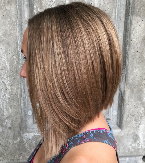 Ash Brown Angled Bob