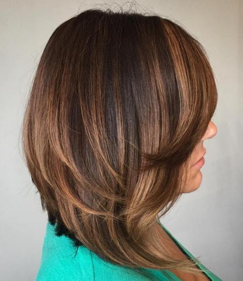 Inverted Caramel Brown Lob