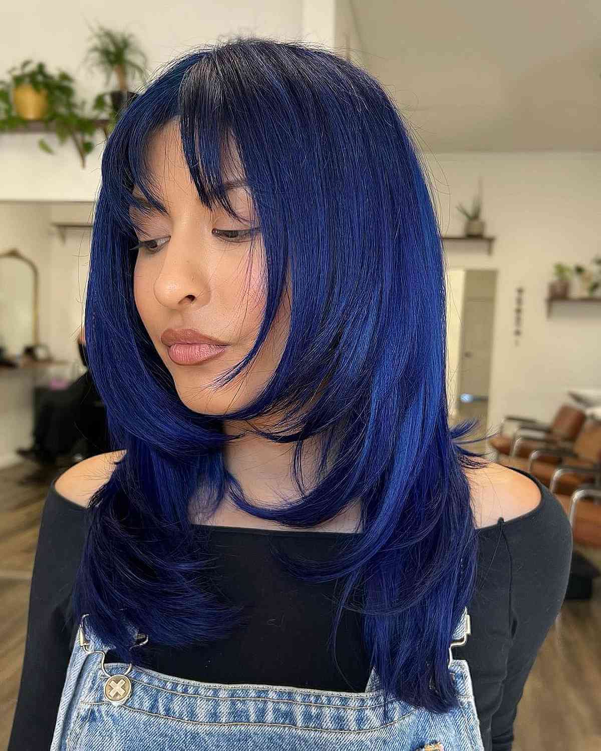 Medium-Length Sapphire Blue Layers